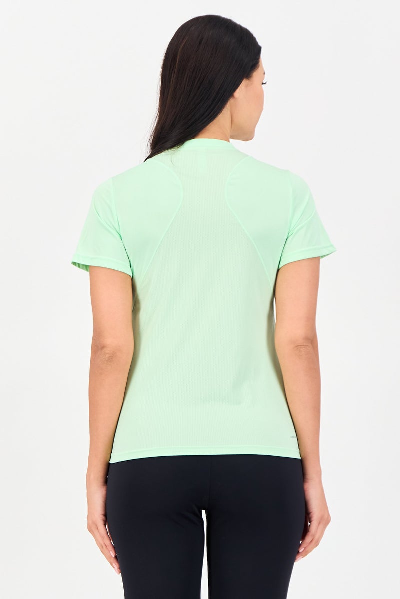 Adidas Women Sportswear Fit Short Sleeve Training T-Shirt, Lime Green - Image 2